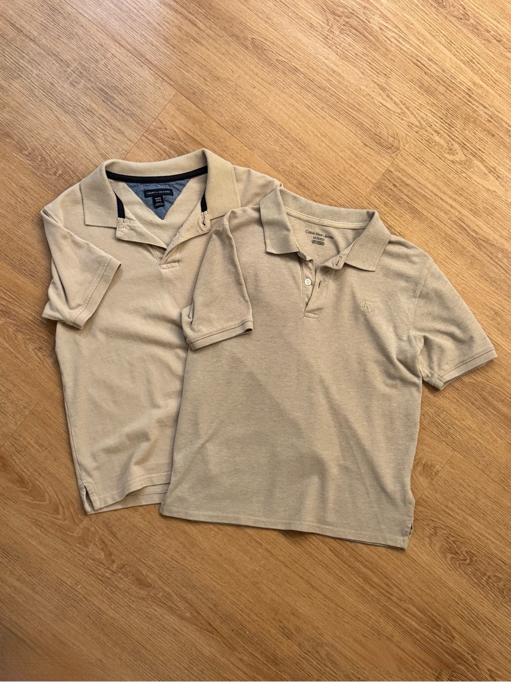 Calvin Klein Beige Polo Shirt - Men's Short Sleeve